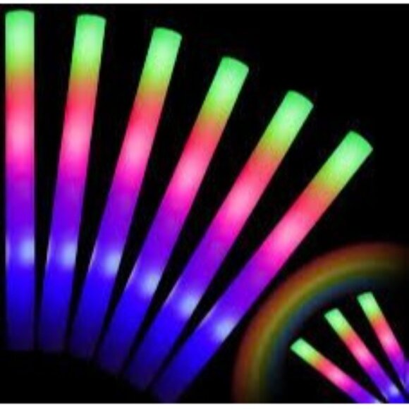 Light Up Foam Glow Sticks Set of 20 LED Multicolor Neon Batons Party New Years - Picture 2 of 15